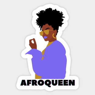 Afroqueen, Afro american woman Sticker